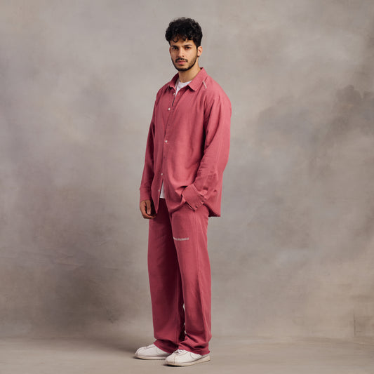 Men in Pink Linen Set